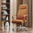 Orange + Silver Hight adjustable Genuine Leather + Faux Leather + Aluminium Alloy Office Chair