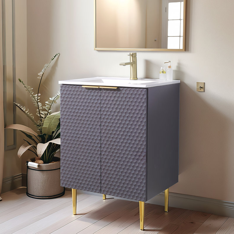 Ensemble de meuble-lavabo simple 24 po gris