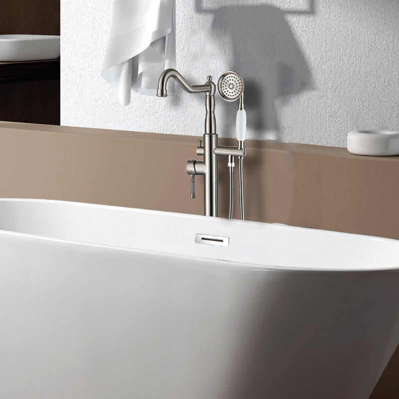 Bec de baignoire sur pied avec inverseur et douchette Lipe
