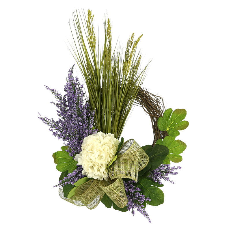 Alma Wreath with Hydrangea, Heather and Grass