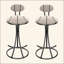 Ensemble de 2 tabourets de bar rembourrés avec tabourets rayés de hauteur comptoir en velours moderne pour îlot de cuisine, salon