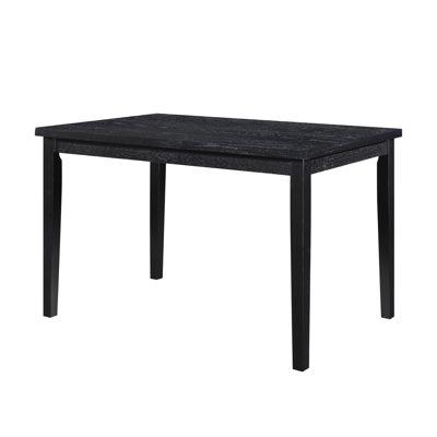 Table de salle à manger décontractée au fini noir avec placage de bois de frêne, assise en bois, pour 4 personnes, finition placage moderne, pièce, 4 utilisations