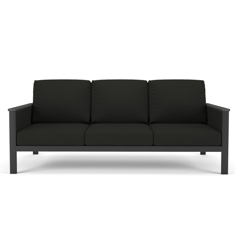 Townsend 80'' Wide Outdoor Patio Sofa with Sunbrella® Cushions, Canvas Black