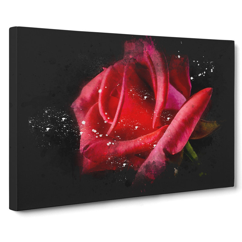 Red Rose Flower Vol.4 - Wrapped Canvas, 60cm H x 91cm W x 3cm D