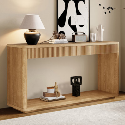 Elowen 60" Console Table With 2 Drawers, Wood Sofa Table For Entryway Hallway Living Room