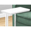 Table à collation contemporaine avec base en métal blanc pour les espaces de vie en stratifié