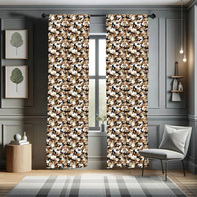 Camouflage Semi-Sheer Rod Pocket Curtain Panels