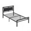 Structure de lit en métal robuste, style moderne et confortable pour toute chambre à coucher, noir