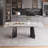 Glam Modern 63'' To 94.5” Extendable Dining Table With Sintered Stone Tabletop And Steel Base For 6-10-560492770