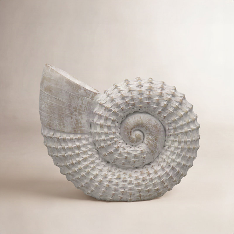 Coastal Woven Shell For Home Decor - Decorative Figurine Sculpture Object For Table Decor - Decorations For Living Room And Shelf Display - 12", White