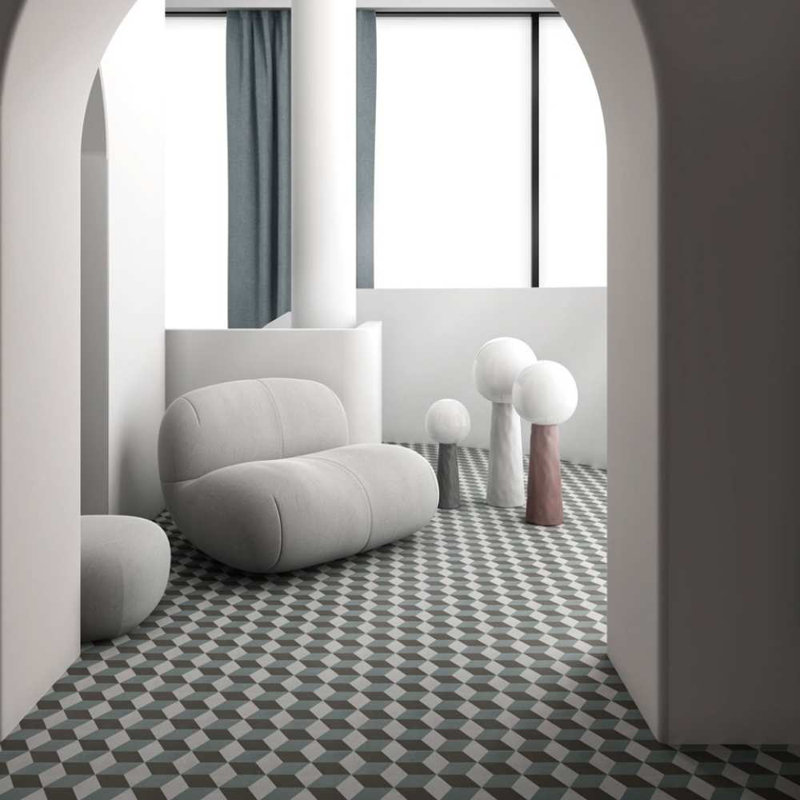 Prism 9" x 9" Patterned Matte Porcelain Wall & Floor Tile