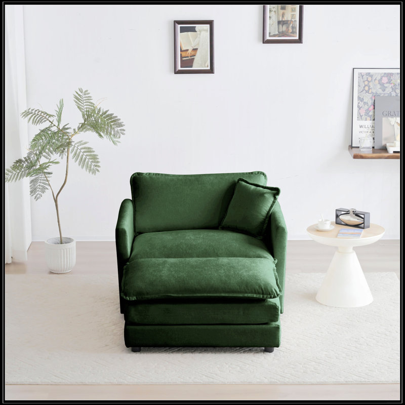 Chaise d'appoint moderne avec repose-pieds, Blanc
