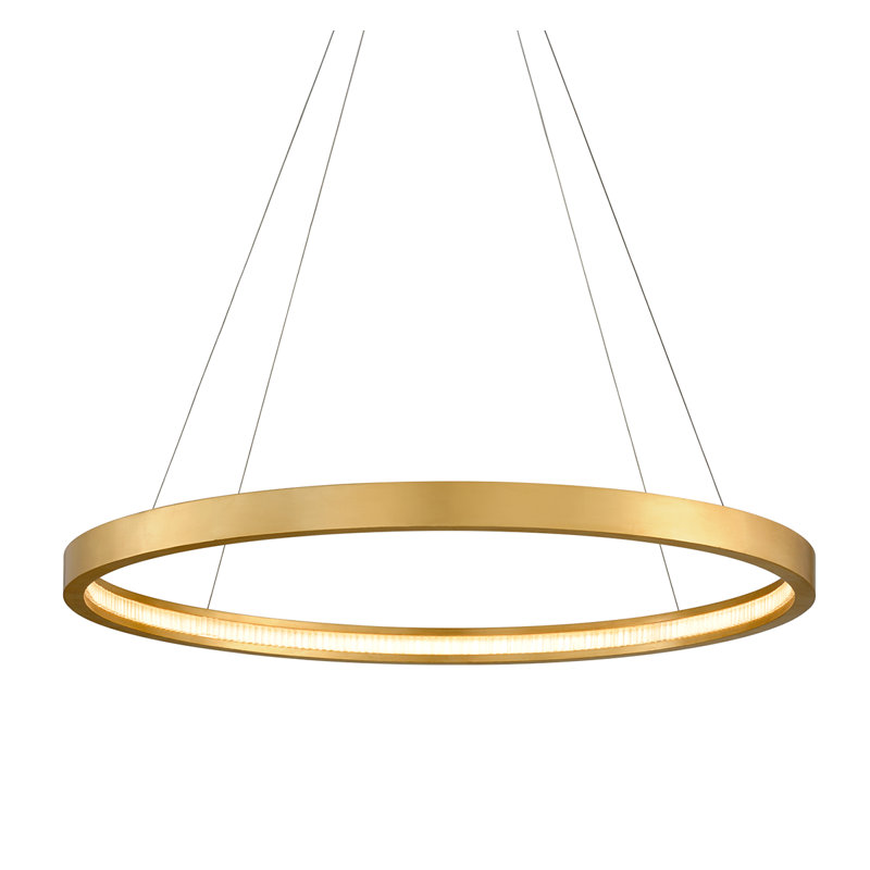 Lustre 1 lumière Jasmine, Feuille d’or, H 114 po x l 44 po x P 44 po