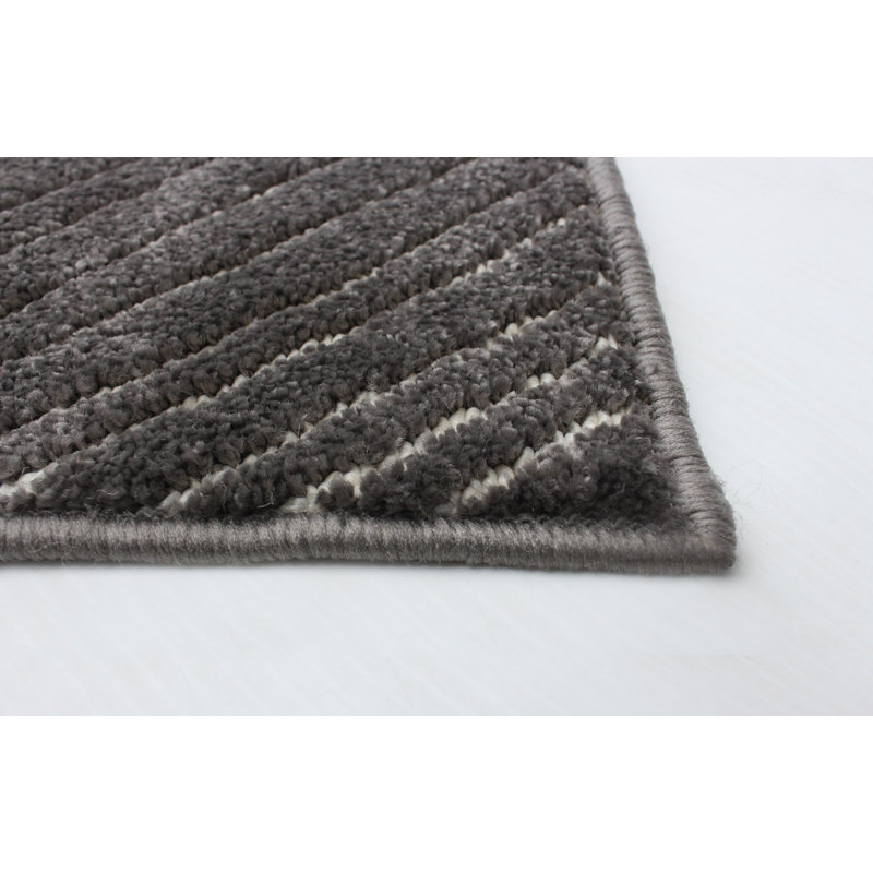 Ensemble de tapis abstrait noir / blanc, Rectangle 6 pi 7 po x 9 pi 6 po