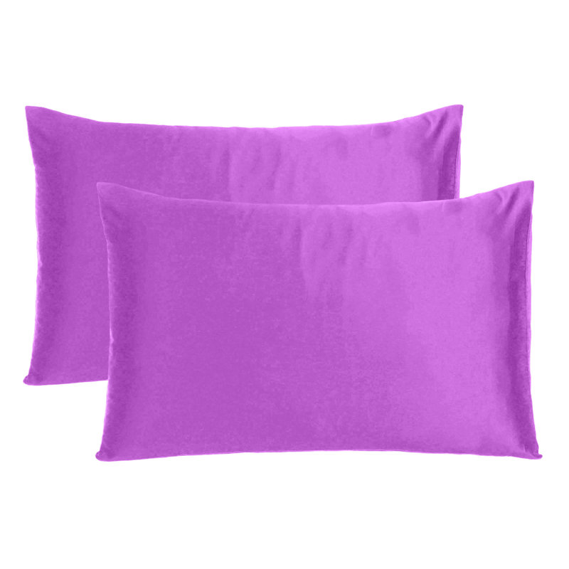 Taies d'oreiller en satin, Viola vif, Grand