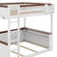 Grand lit superposé en bois avec tablettes intégrées et boîte de rangement, lits superposés à plancher bas, lumière DEL et station de charge USB-1223470802