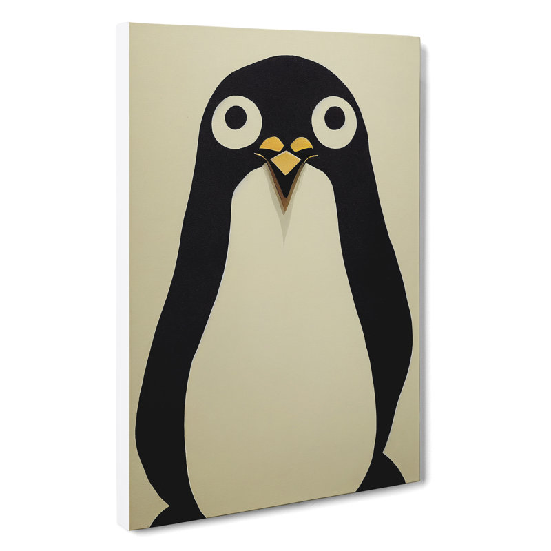 Paper Penguin No.2 - Wrapped Canvas, 50cm H x 35cm W x 3cm D