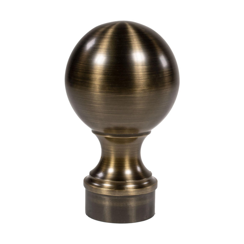 Capuchon d'extrémité de rail de bar 2 po Outwater | Finition laiton antique | Convient aux tubes de 2 po de diamètre | Embout décoratif