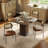 Mid Century Modern Faux Leather Upholstered Dining Side Chairs With Curved Rattan Back,Camel-1654886100-1654886103