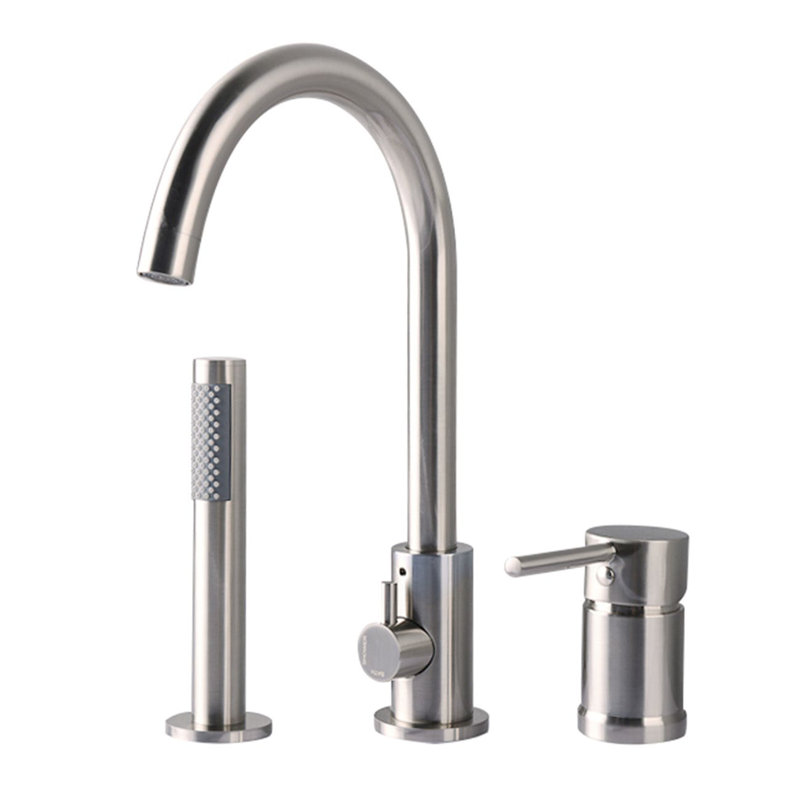 Axton 59'' x 29.5'' Soaking Acrylic Bathtub with Faucet