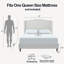 Queen Size Textured Canvas Chenille Look Ivory Upholstered Wingback Bed