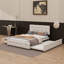 Grand lit plateforme tapissier avec deux tiroirs et un lit gigogne escamotable-1172561824