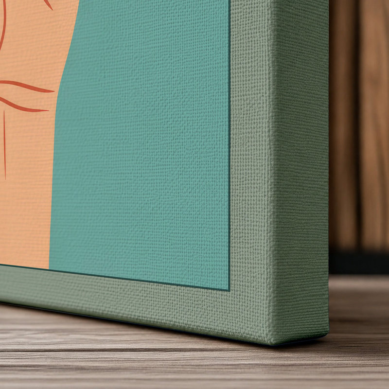 Hand Holding Grapefruit Minimalist - Wrapped Canvas, 18x12 - 45.7 x 30.5 cm, Sage Border