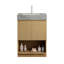 Meuble-lavabo autoportant de 61 cm avec comptoir en pierre frittée et lavabo en céramique