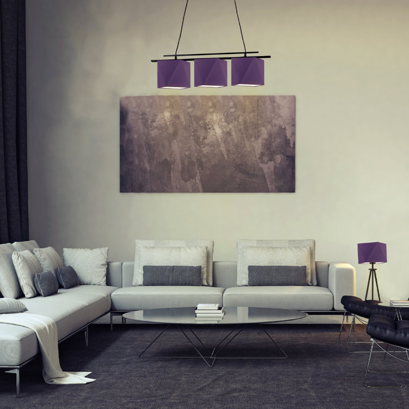 Dendrick 3 - Light Kitchen Island Pendant, Black, Purple