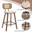 Alithea Upholstered Counter Stool with Solid Wood Frame-456581106
