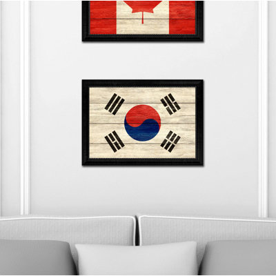 Drapeau de la république coréenne-impression d’art graphique sur toile encadrée