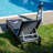 Black 5-Position Adjustable Polypropylene Resin Sun Lounger - Set of 2