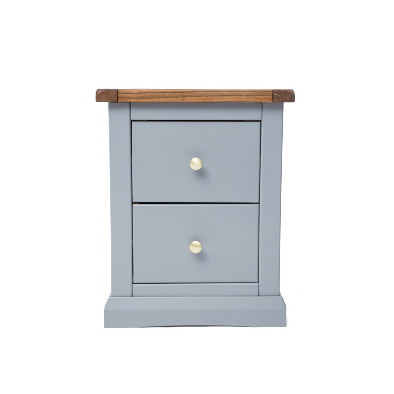 Eastchester 45 cm W Bedside Table, Grey/Gold
