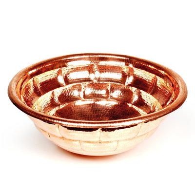 D'Vontz Copper Bathroom Sinks 17'' Metal Circular Bathroom Sink
