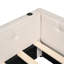 Lit rembourré beige avec 2 solutions de rangement à 2 tiroirs pour une organisation élégante d'étagères de port-121015918