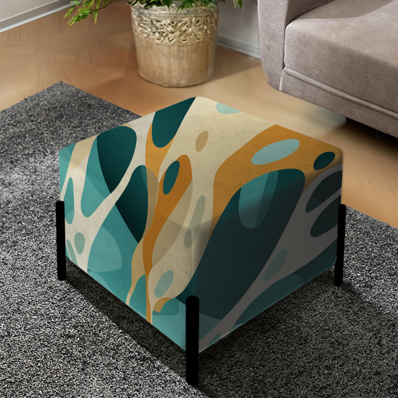 Topaz Giraffe Spots - Repose-pieds carré abstrait