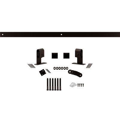 Premium J-Top Mount Steel Single Door Barn Door Hardware Kit Standard Single