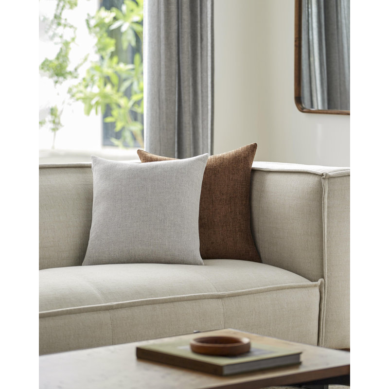 Sajani Accent Throw Pillow Cover, Polyester, 22"H x 22"W, Gray