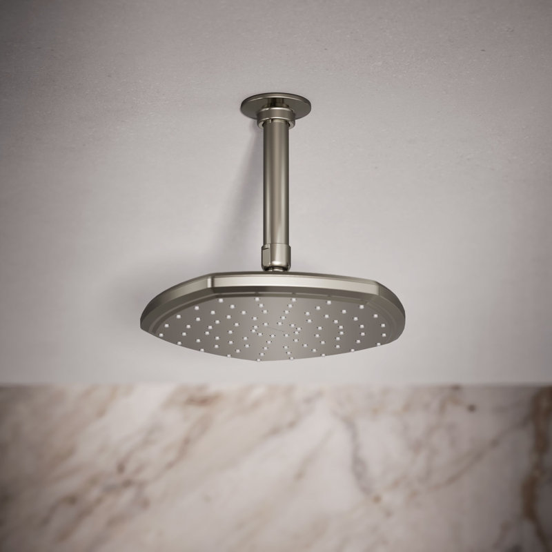 8 po. Pomme de pluie à fonction unique, Nickel poli, 2.5 GPM