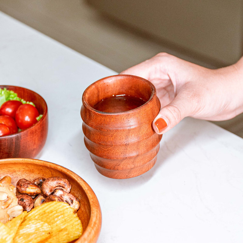 Ensemble de 2 tasses en bois de hêtre spiralé:, 2