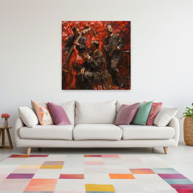 Art contemporain abstrait Play Play Jazz, H 48 po x l 48 po