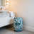 Floral patterned square ceramic stool-1424200862