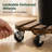 2-pack Carbonized Wood Plant Caddy With Locking Wheels, 12" Square Rolling Planter Base