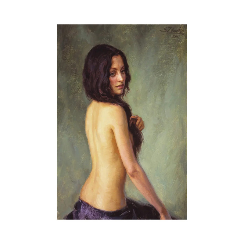 Brunette by Serguei Zlenko - Gallery-Wrapped Canvas Giclée on Canvas, Canvas, 30.48 cm H x 45.72 cm W