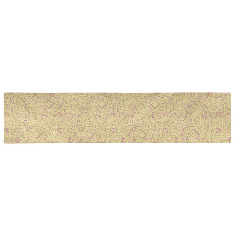 Chemin de table géométrique avicia, 90 po x 16 po, Jaune / Rose, 100 % coton