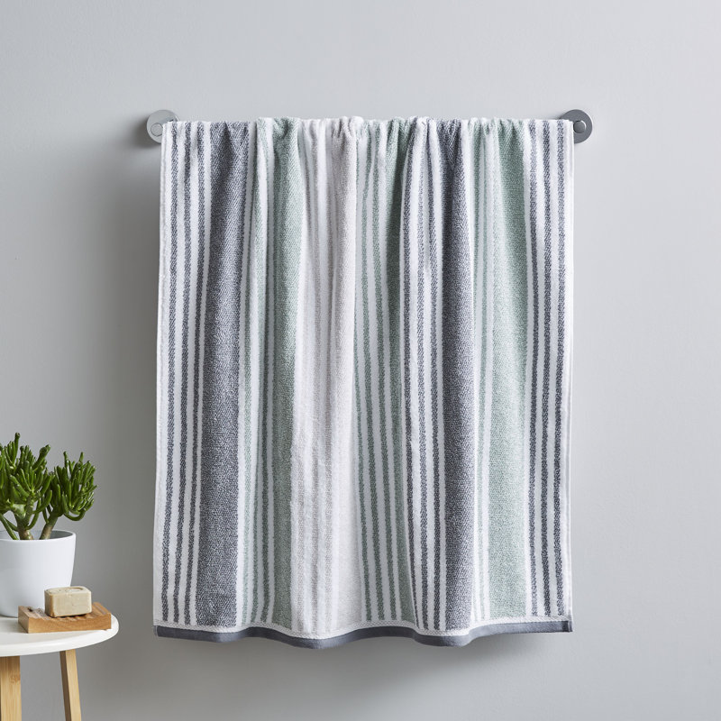 Kelso Stripe Soft & Absorbent Cotton Towels, Green