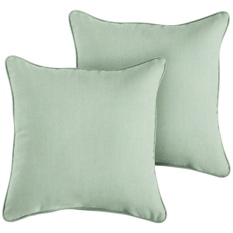 Stella Outdoor Reversible Throw Pillow, 22" H x 22" W x 6" D, Sunbrella Canvas Spa