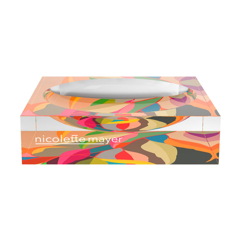 Eucalyptus Brights Acrylic Decorative Tray, 6"W x 6"D x 2"H