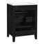 Meuble-lavabo de 61 cm (24 po), lavabo en céramique, 3 tiroirs, bois massif, surface lisse, lavabo à trois trous, style rétro, rangement, structure en bois, fabrication artisanale
