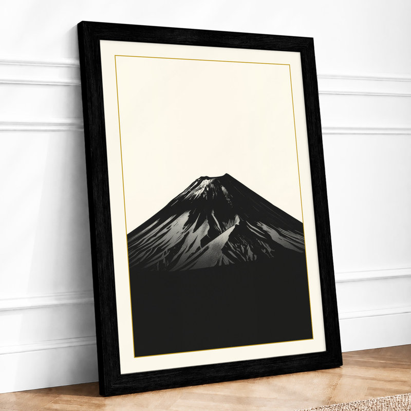 Snow-Capped Volcano Minimalist - Print, A1 - 84.1 x 59.4 cm, Black